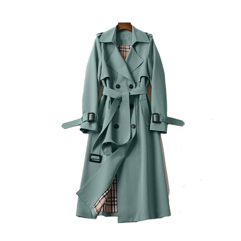 Damen Trenchcoat Doppelknopf-Design 11