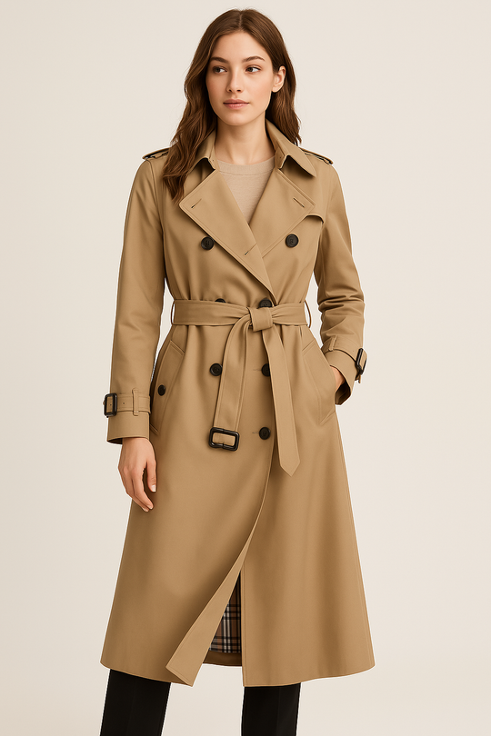 Damen Trenchcoat Doppelknopf-Design 2