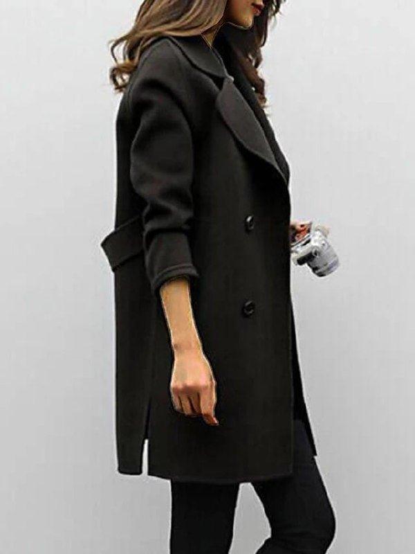 Damen Trenchcoat Doppelreihig Klassisch 3