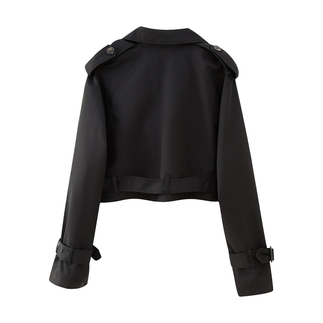 Damen Trenchcoat Kurz Klassisch 3
