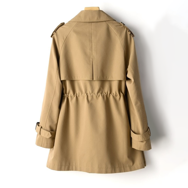 Damen Trenchcoat Vintage Doppelt Knopf Nylon-Baumwoll-Mischung 2