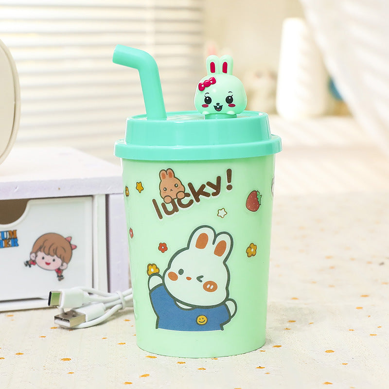 Damen Trinkbecher mit integriertem Strohhalm und Tierdesign 6