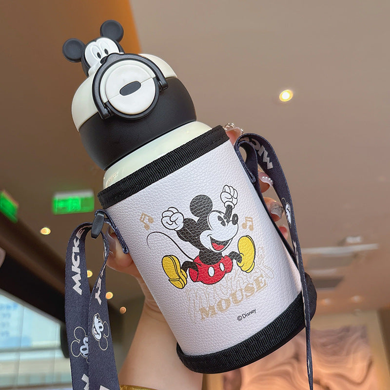Damen Trinkflasche Sport mit Niedlichem Hasen-Design, Isoliert und Auslaufsicher 6