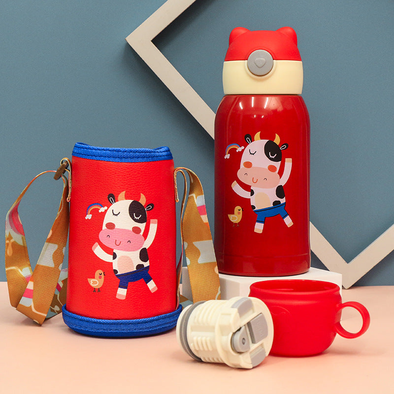 Damen Trinkflasche Sport mit Niedlichem Hasen-Design, Isoliert und Auslaufsicher 8