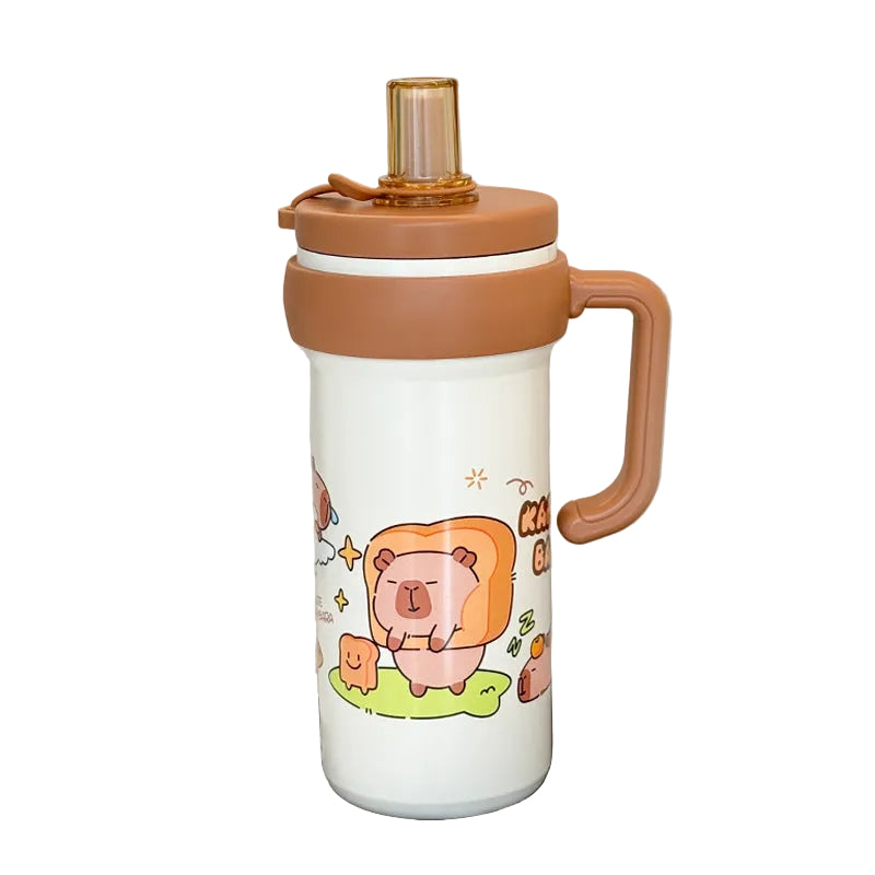 Damen Trinkflasche Sport mit Tragegriff und Tierdesign 0