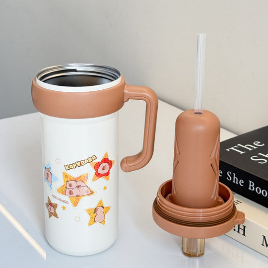 Damen Trinkflasche Sport mit Tragegriff und Tierdesign 4