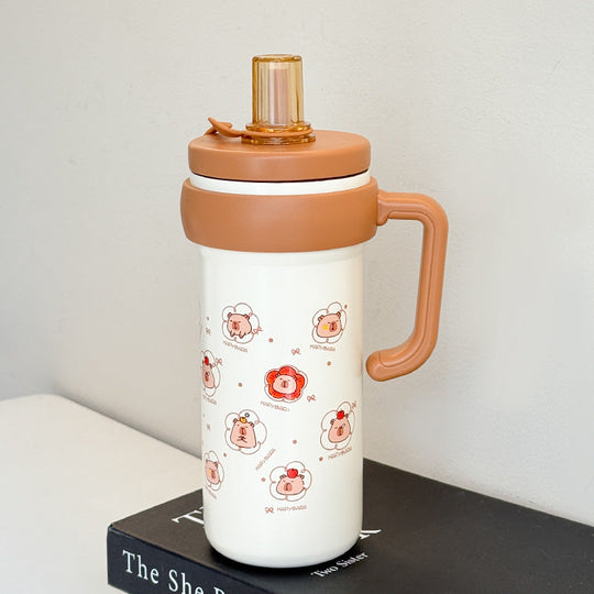 Damen Trinkflasche Sport mit Tragegriff und Tierdesign 5