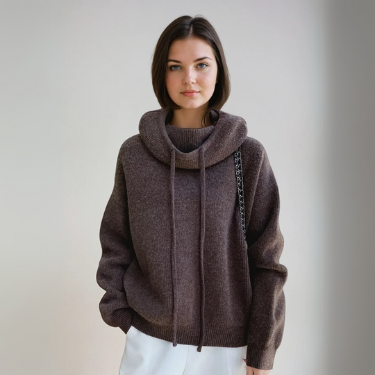 Damen Turtleneck Pullover Eleganter Wollmix 2