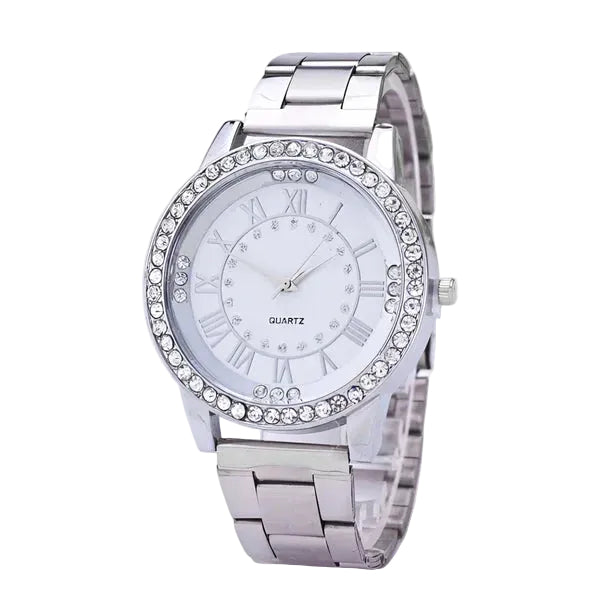 Damen Uhr mit Diamanten und Stahlarmband 0