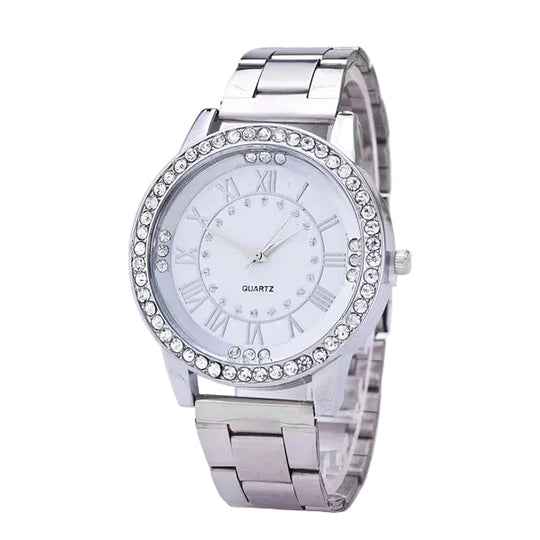 Damen Uhr mit Diamanten und Stahlarmband 0