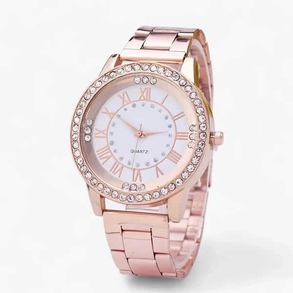 Damen Uhr mit Diamanten und Stahlarmband 2