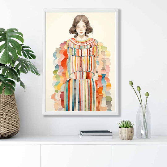 Damen Wandkunst Abstrakt Bunt Modernes Design 8