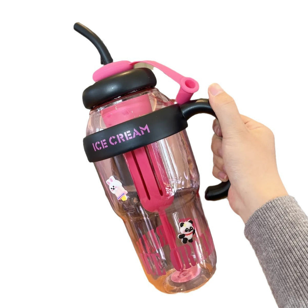 Damen Wasserflasche mit integriertem Strohhalm 5