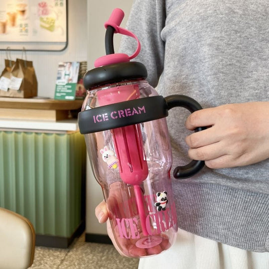 Damen Wasserflasche mit integriertem Strohhalm 9