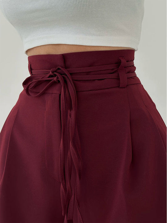 Damen Weite Hose Hohe Taille Elegante Schnittführung 7