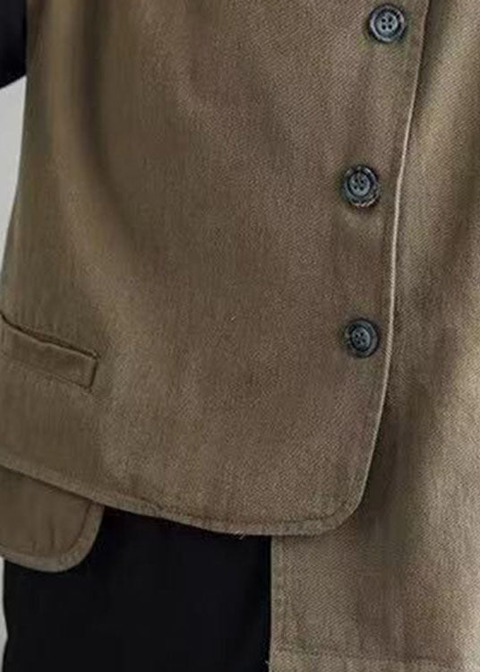 Damen Weste mit asymmetrischem Design und Retro-Knopf 4
