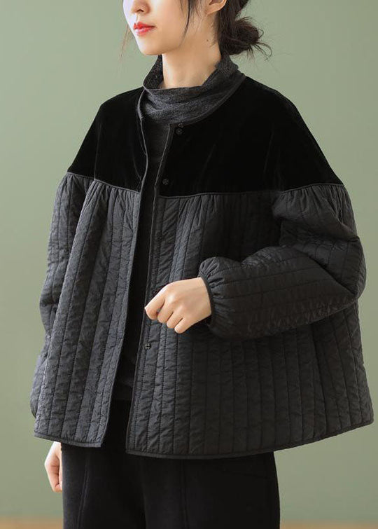 Damen Winterjacke Boho Stil mit O-Ausschnitt 0