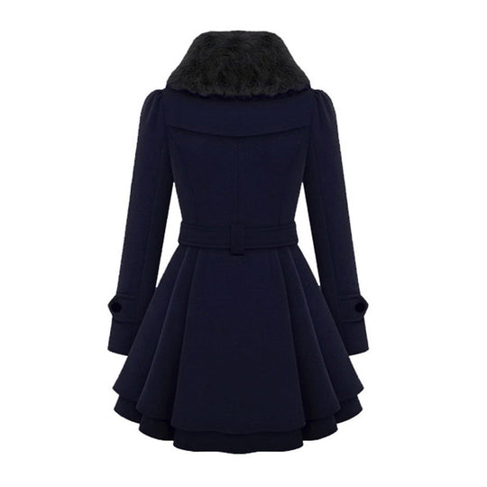Damen Winterjacke Lange mit Kunstfellkragen 8