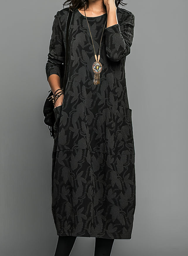 Damen Winterkleid mit Taschen und elegantem Design 3