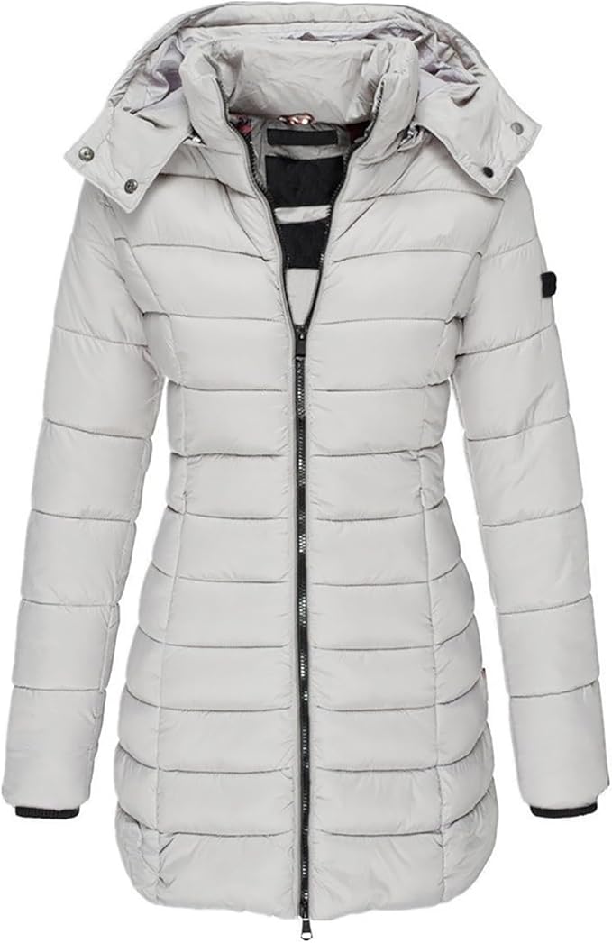 Damen Wintermantel mit Tailliertem Design 7