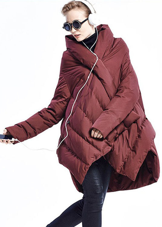 Damen Wintermantel mit asymmetrischem Design 1