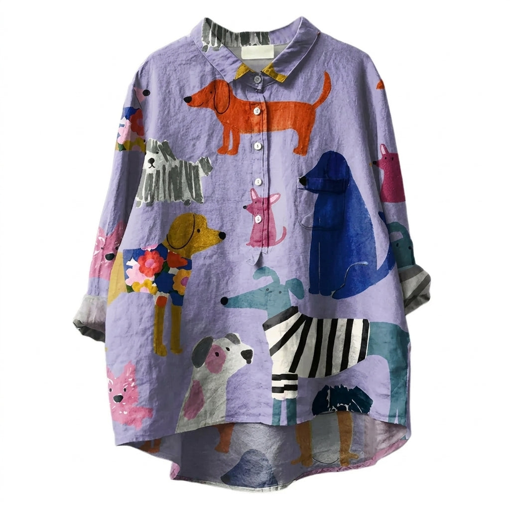 Damenbluse mit verspieltem Print, weich und leicht 0