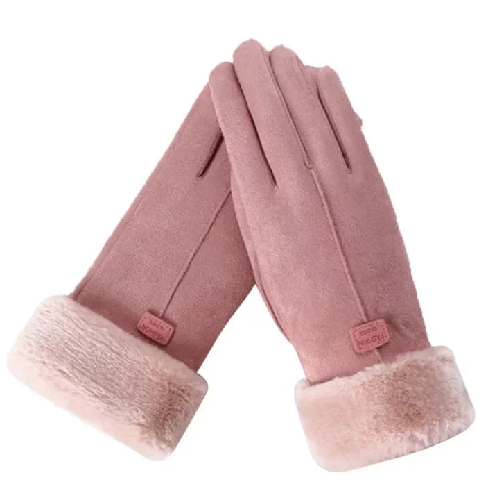 Damenhandschuhe Winterstil Wildleder 3