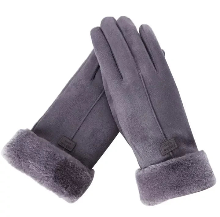 Damenhandschuhe Winterstil Wildleder 4