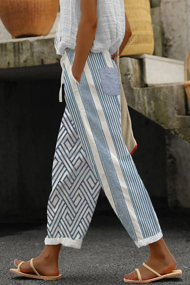 Damenhose mit einzigartigem Muster und aufgesetzten Taschen 9