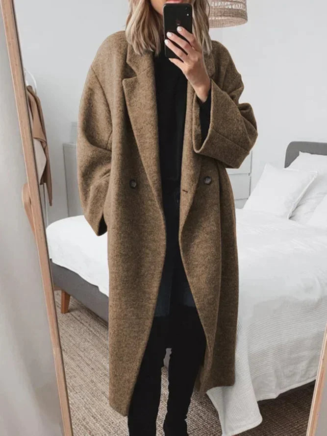 Damenjacke Lange Winterjacke Klassischer Stil für Herbst und Winter 1