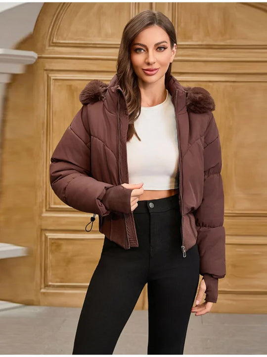 Damenjacke Winter mit Kapuze und Steppdesign 1