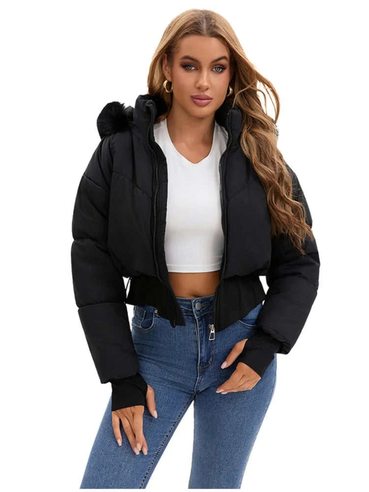Damenjacke Winter mit Kapuze und Steppdesign 2