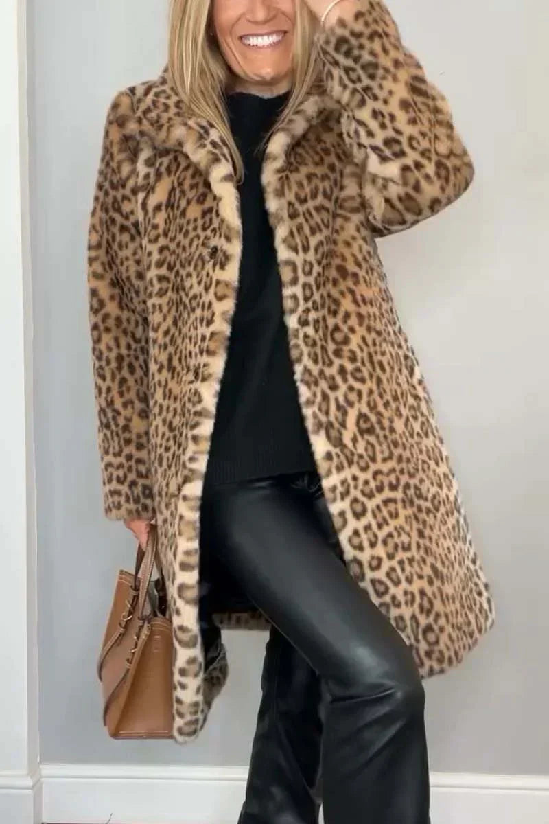 Damenjacke Winterjacke Leopardenmuster Modischer Schnitt 2