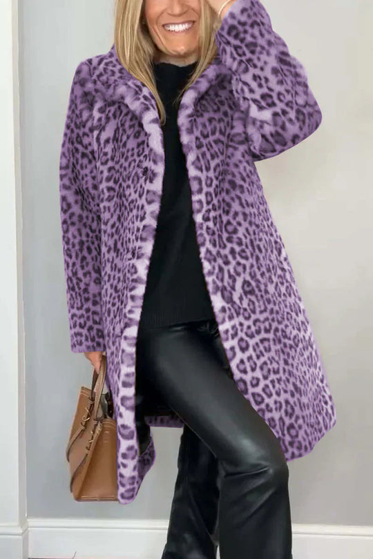 Damenjacke Winterjacke Leopardenmuster Modischer Schnitt 5