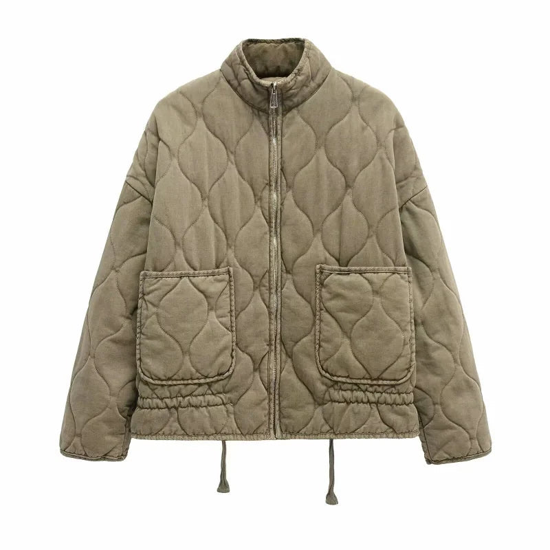 Damenjacke mit Taschen und geraden Linien 7