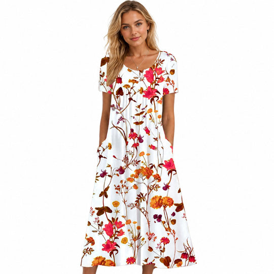 Damenkleid mit Blumenmuster und stilvollem Design 0