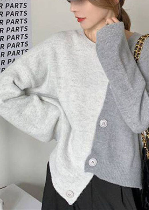 Damenpullover Asymmetrisch Mit Knöpfen – Warme Pullover Damen Für Kalte Tage 1