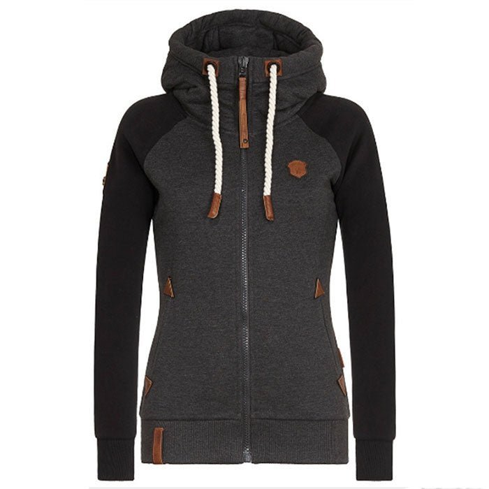 Damenpullover Mit Reißverschluss Und Kapuze Für Freizeit Und Übergangszeiten 0