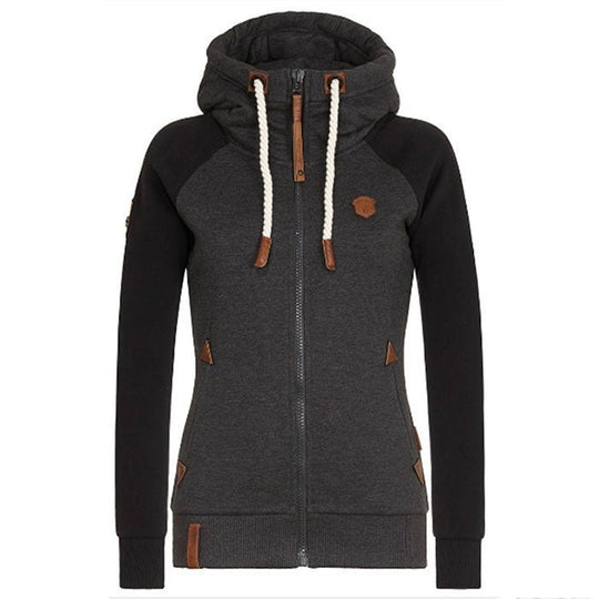 Damenpullover Mit Reißverschluss Und Kapuze Für Freizeit Und Übergangszeiten 0
