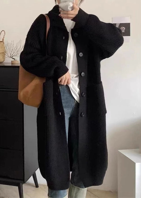 Damenpullover Rollkragen mit Taschen und Knöpfen für den Herbst 2