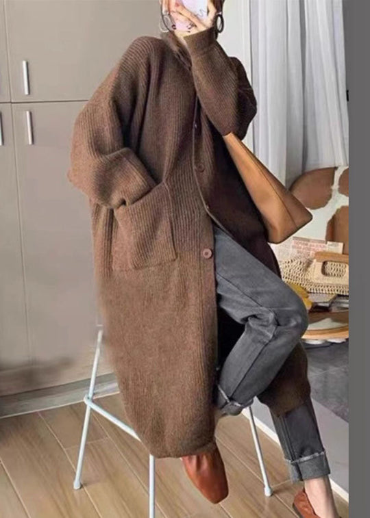 Damenpullover Rollkragen mit Taschen und Knöpfen für den Herbst 3