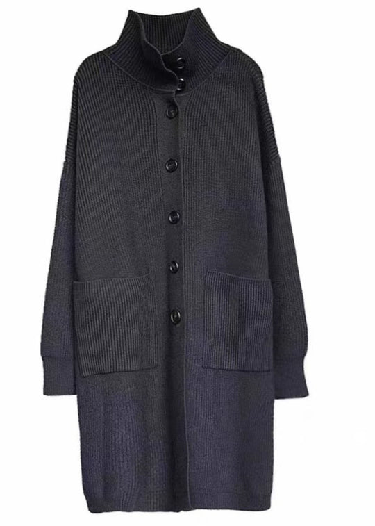 Damenpullover Rollkragen mit Taschen und Knöpfen für den Herbst 4