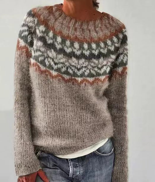 Damenpullover Vintage-Stil Warm für Herbst und Winter 4