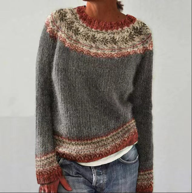 Damenpullover Vintage-Stil Warm für Herbst und Winter 5