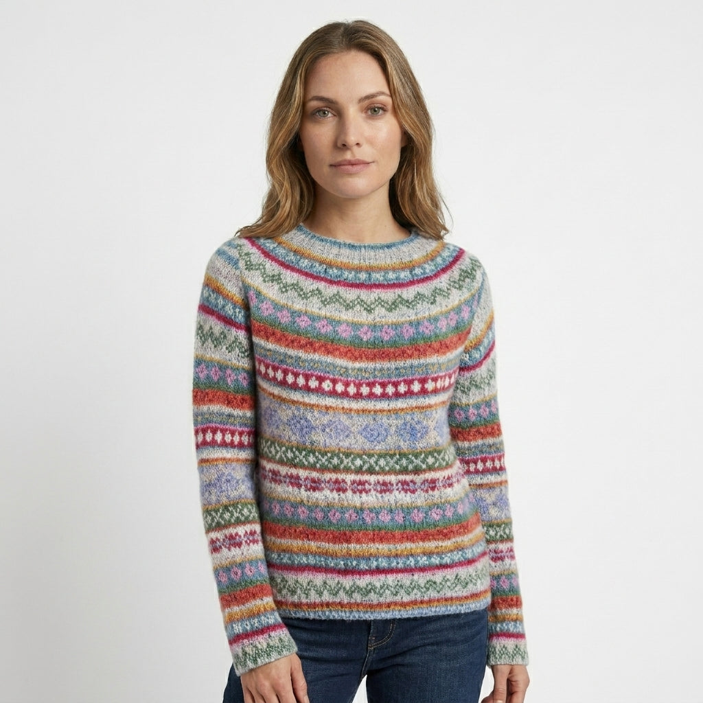 Damenpullover mit geometrischem Muster 2