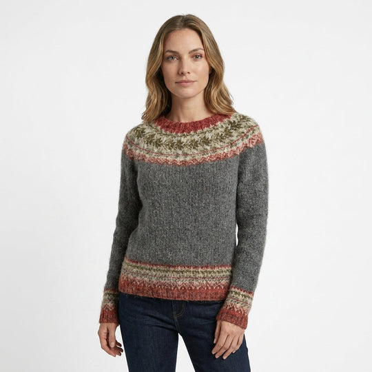 Damenpullover mit geometrischem Muster 3