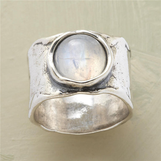 Damenring Mondstein in Silber 0
