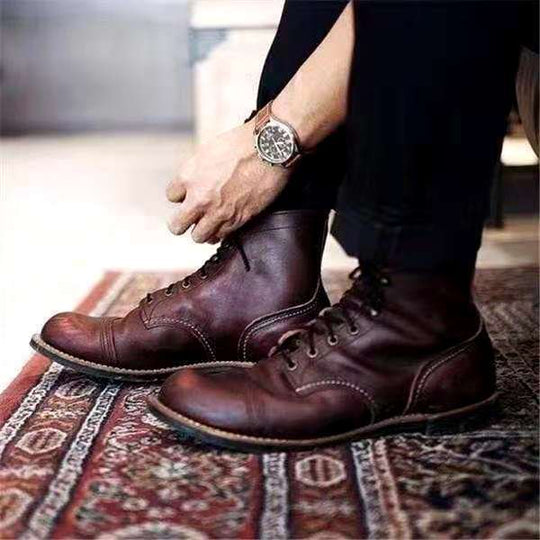 Variant image for Herren Schnürstiefel Eleganter Leder Mit Absatz-31