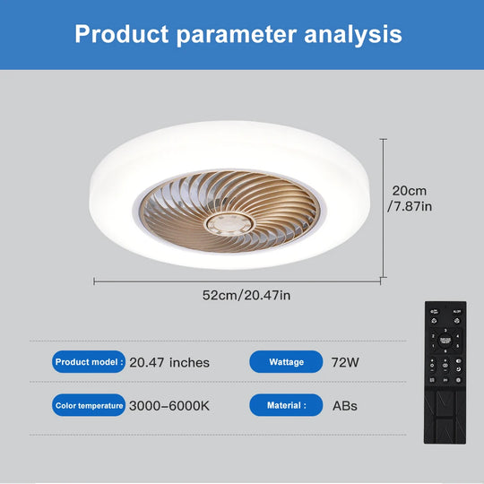 Deckenventilator mit Licht und Fernbedienung für Schlafzimmer Modernes Design 5