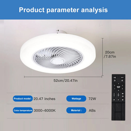 Deckenventilator mit Licht und Fernbedienung für Schlafzimmer Modernes Design 6